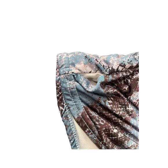 Prettylittlething Blue Snake Print Slinky Zip Front Collar Bodycon Dress Size 4 - Picture 8 of 12